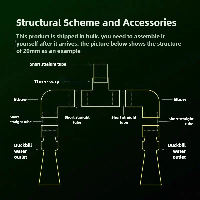 1SetAquarium Tank Pump Duckbill Water Output Double Headed Universal Fish Tank Sprinkler Garden Irrigation Water Pipe Connectors