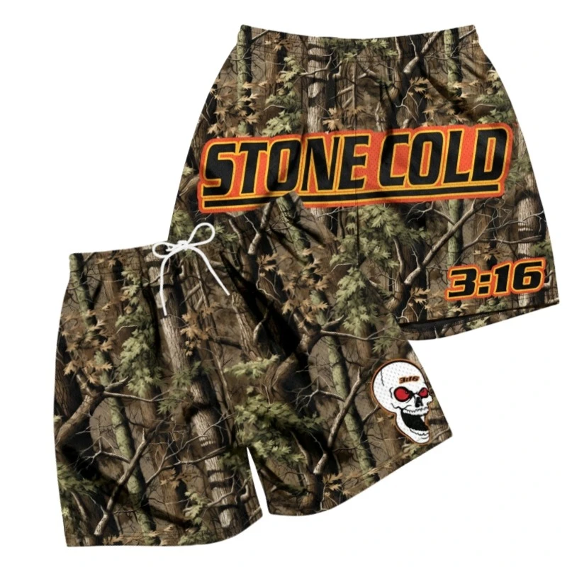 Men's New Danhausen Cursed Theme Mesh Shorts Horror Clown Tooth Full Print Family Matching Quick Dry Athletic Short Pants
