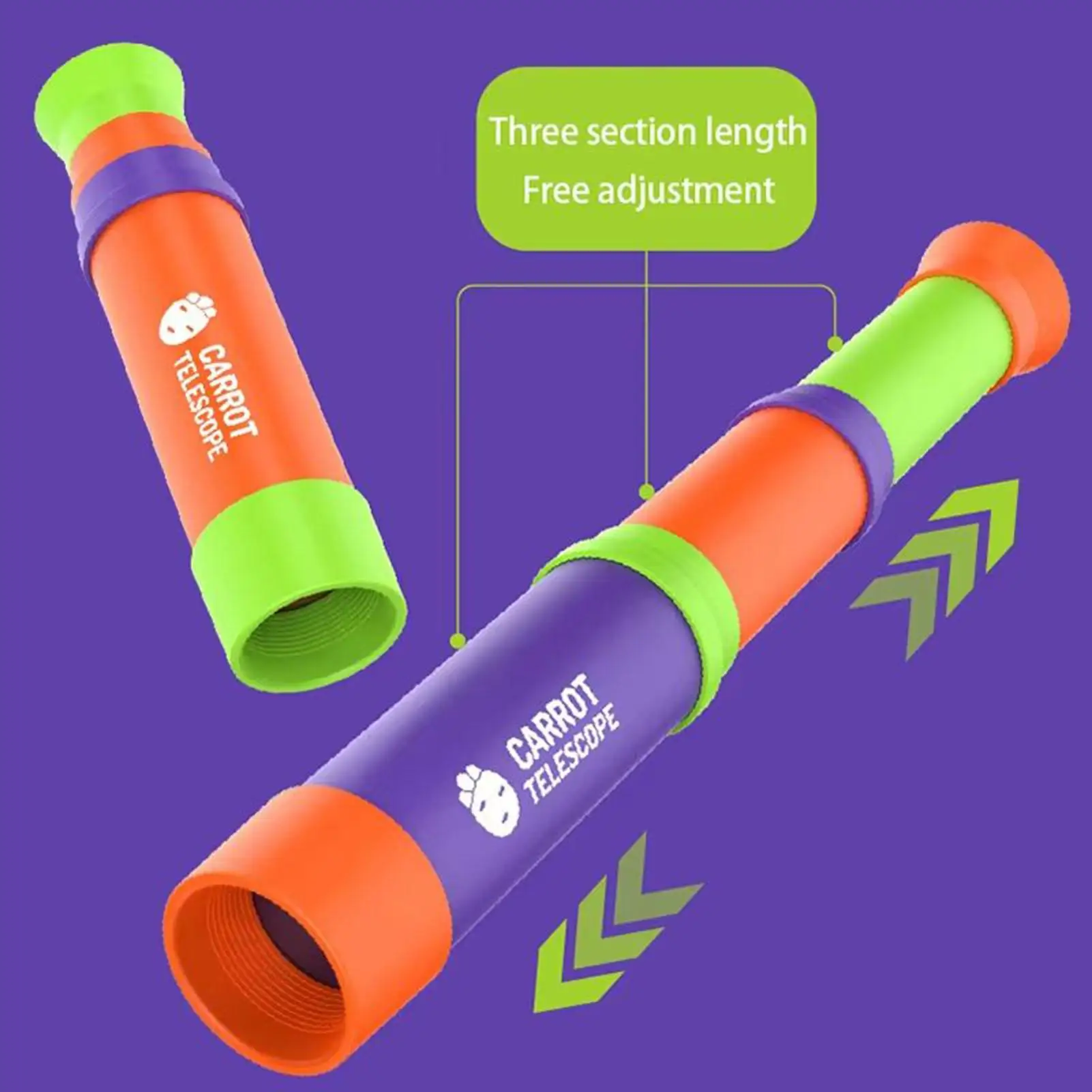 Retractable children's monocular telescope lightweight handheld outdoor hiking and camping telescope gift for children 6-12 year