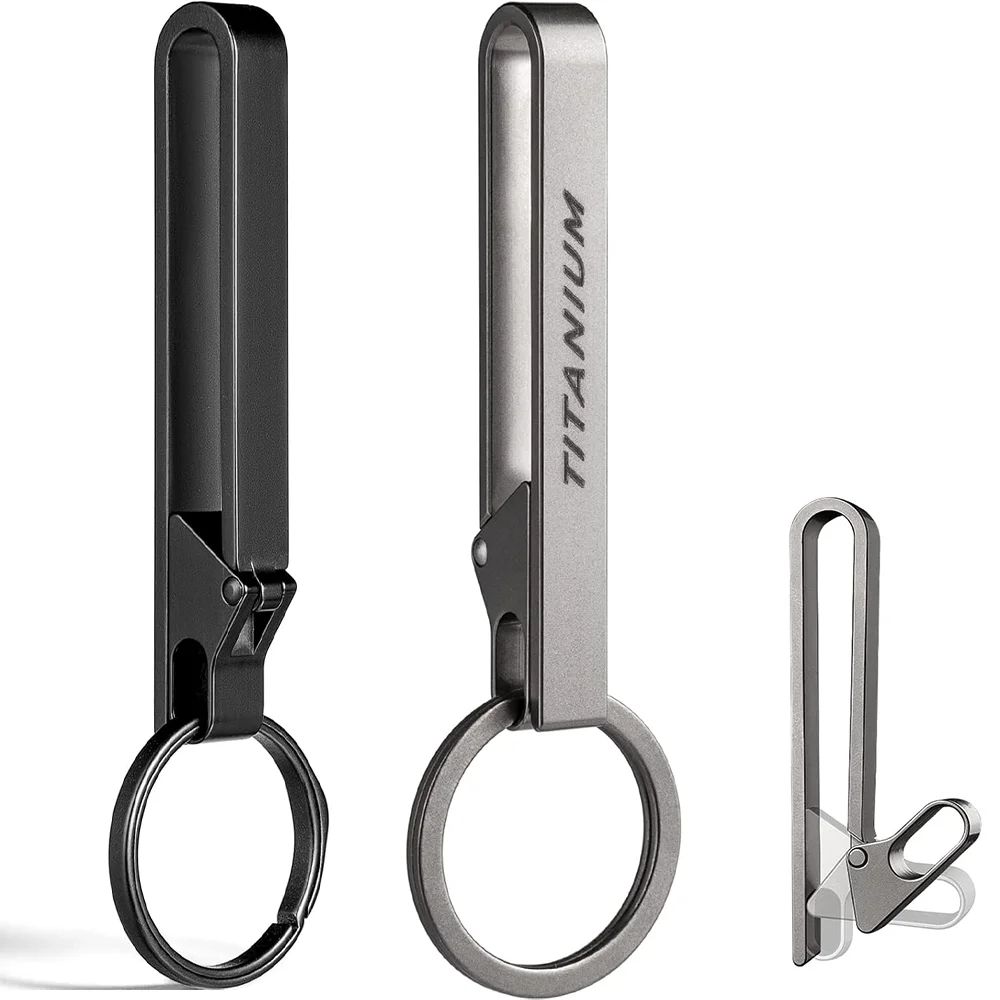 

Titanium Quick Release Keychain, Duty Belt Key Chain Loop Holder Clip,Carabiner Keychain Women Men for Car Keys