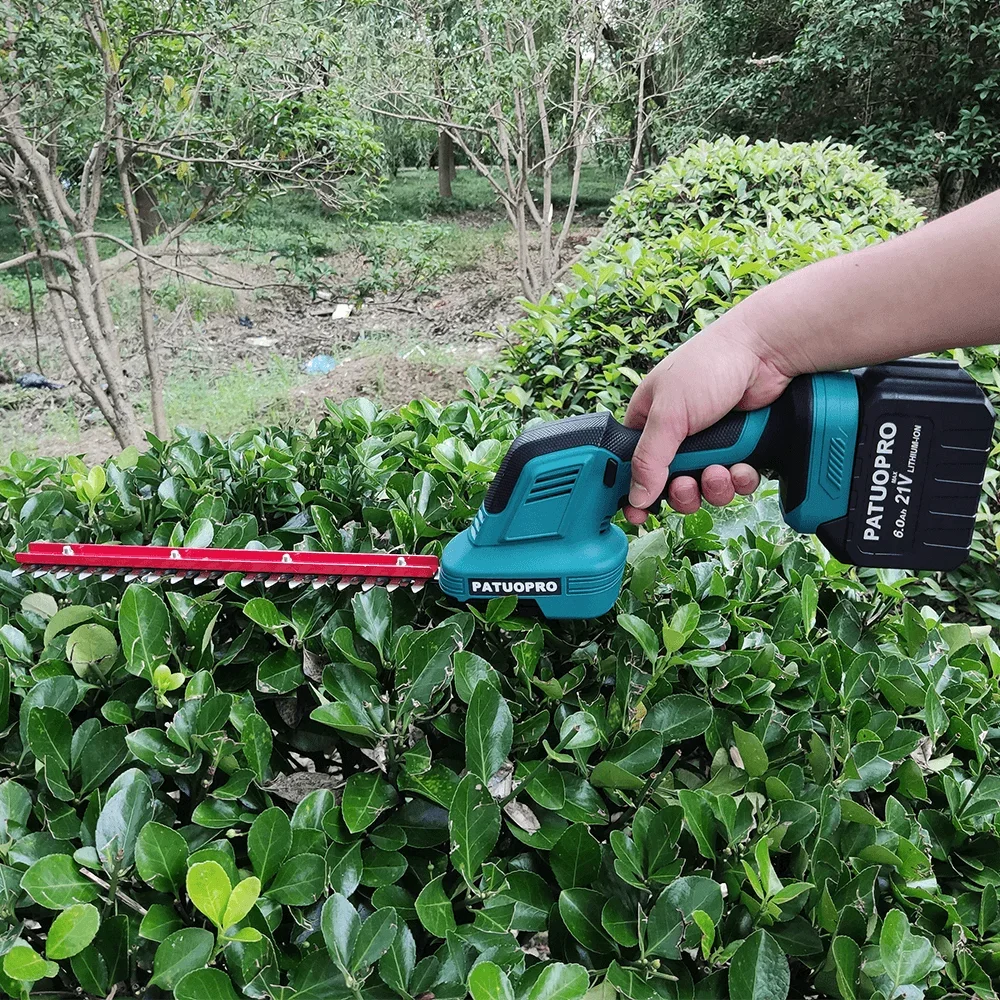 Imagem -06 - Cordless Elétrica Hedge Trimmer Recarregável Handheld Grass Cutter Garden Hedge Trimmer Fit Makita 18v Bateria 21v em 1