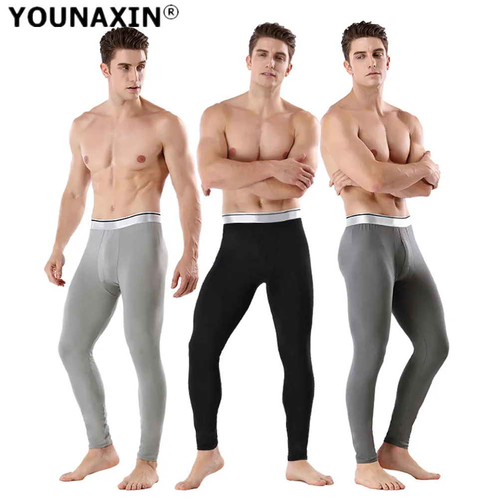 

Autumn Men Cotton Trousers Thermal Long Johns Pants Underwear Plus Velvet Winter Warm Bottoms Underpants Fit 45-90KG 100-200 LBS