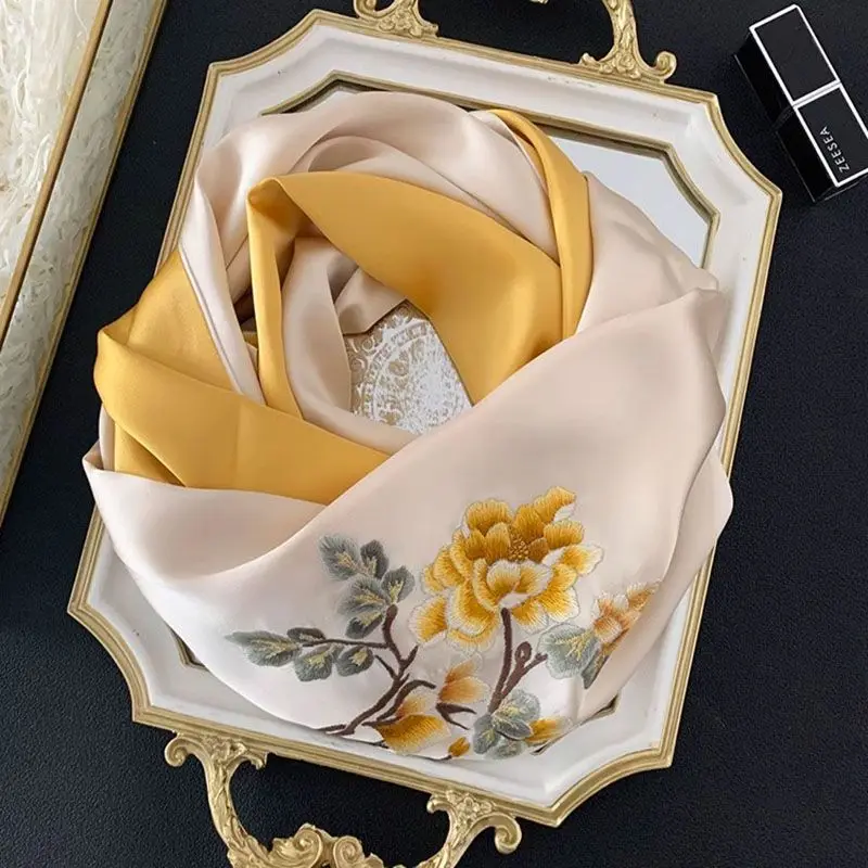 High Quality Embroidered Scarf Shawl Outer with Cheongsam Silk Mother Elder New 100% Real Silk Suzhou Embroidery