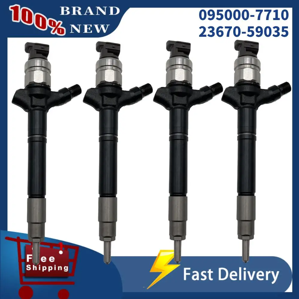 

4x 095000-7710 23670-59035 Fuel Injector Assembly 2367059035 for Toyota Land Cruiser