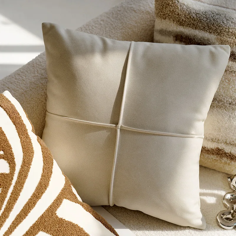 45x45CM Retro Style Knotted Throw Pillow Cover Cream Simple Stamping Waist Cushion Cover Decor Home Decorative Pillowcase