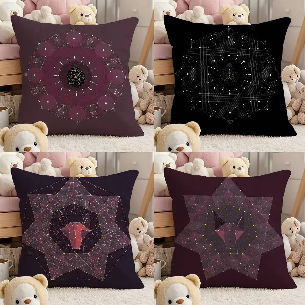 

Geometric Border Shading Pillow Case Comfort Sofa Bed Silky Elegant Invisible Zipper Custom Decorative Cushion Cover