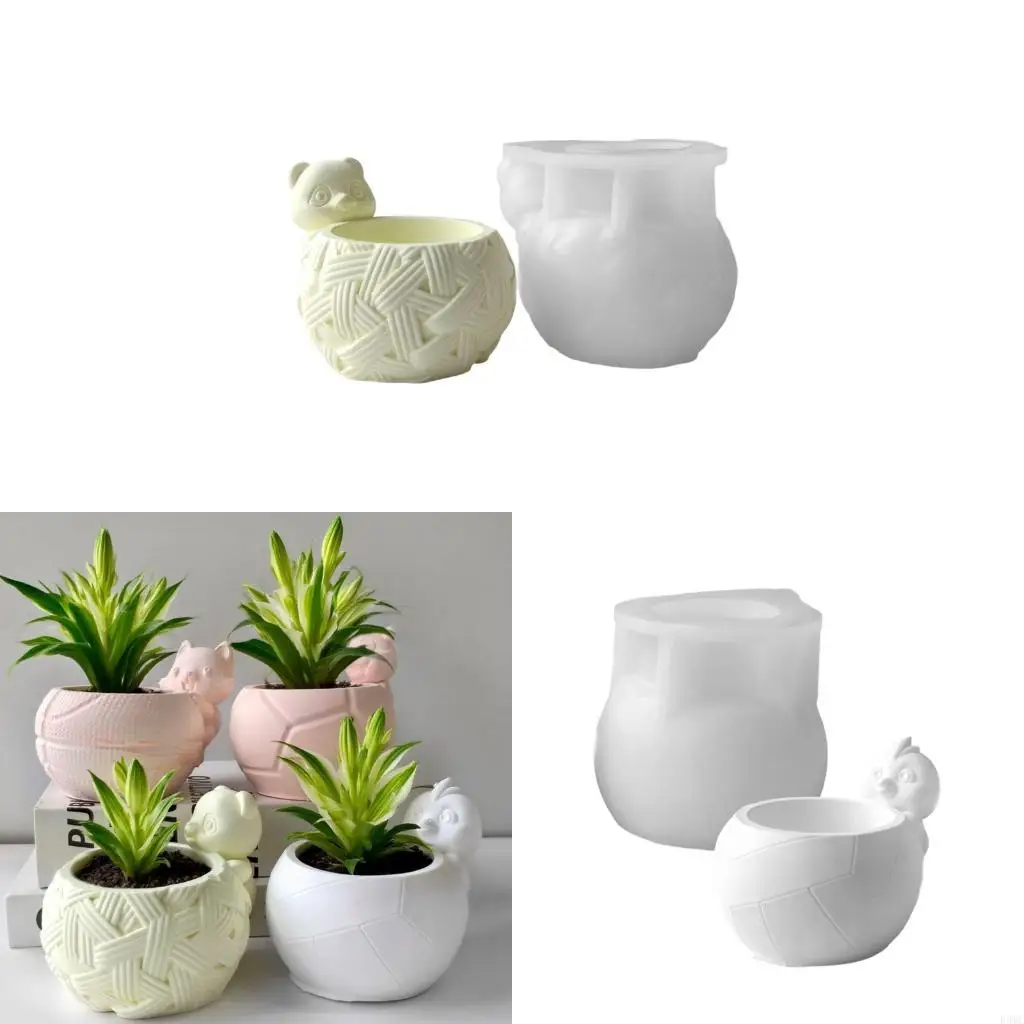 

R3MC Silicone Flowerpot Mould for Cement Resin Art Home Decoration Gift