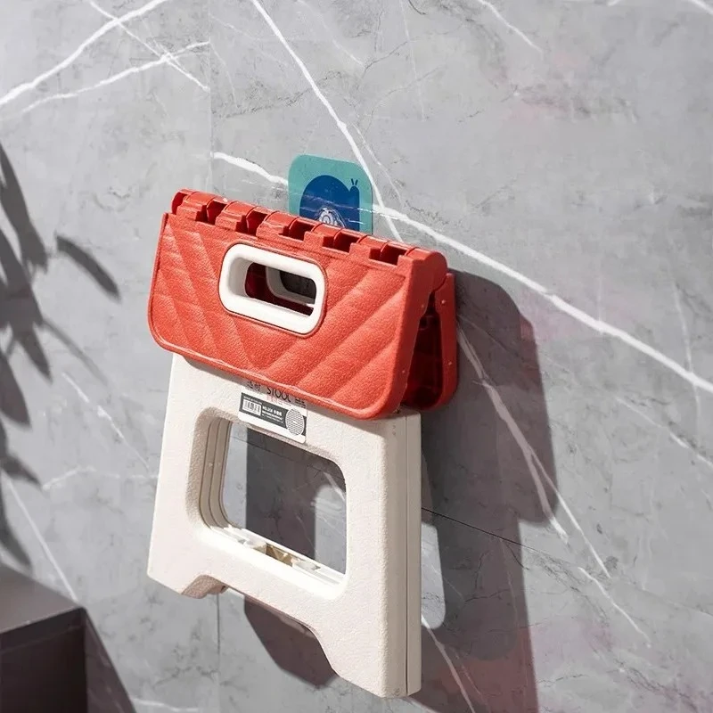 Portable Folding Plastic Stool Children's Shoe Changing Outdoor Camping Lightweight Stool Family Simple Design Color Block