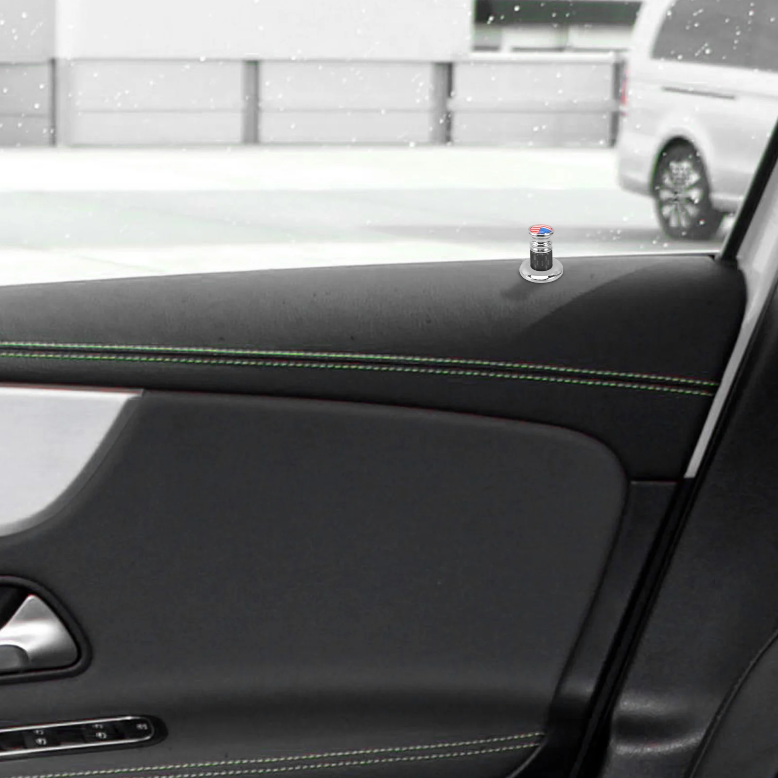 

4pcs Carbon Fiber Door Handle Lock Knobs Auto Modification Accessories Patriotic American Flag Design Universal Fit Interior