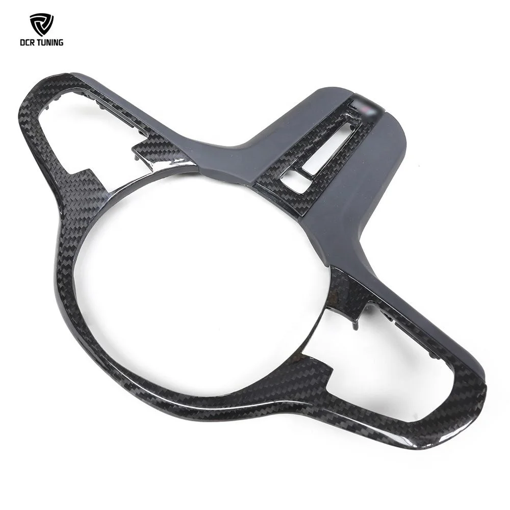 ألياف الكربون الجافة غطاء عجلة القيادة الكسوة لسيارات BMW PRE-LCI F90 M5 X3M F87 X4M F98 2018 2019
