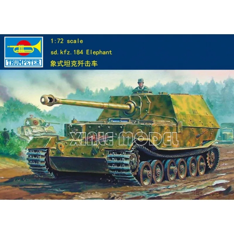 Trumpeter Plastic Assembled Tank Model Kit 07204 Sd. Kfz.184 Elefant 1/72