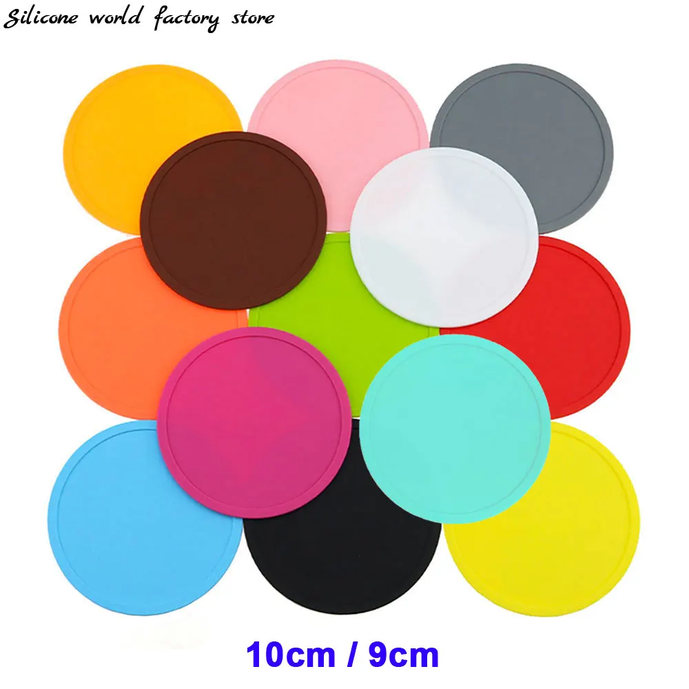 

Silicone World 10/9cm Silicone Coaster Slip Insulation Cup Mat Table Mat Anti Overflow Edge Round Mug Coaster Tea Bar Accessory