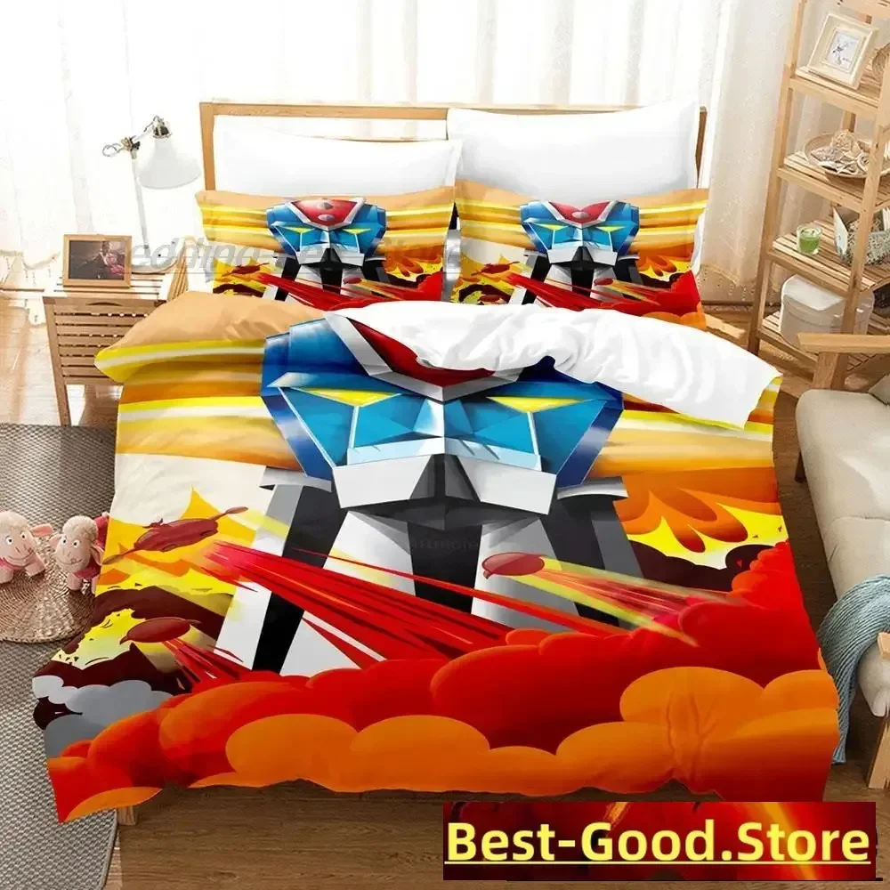 Mechanical Goldorak Bedding Set Single Twin Full Queen King Size Bed Set Aldult Kid Bedroom Duvetcover Sets Cartoon Anime Bed