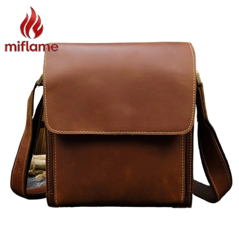 

Мужская сумка-мессенджер из кожи Crazy Horse, винтажная, из натуральной кожи высшего качества, для активного отдыха, повседневная, ретро, для путешествий