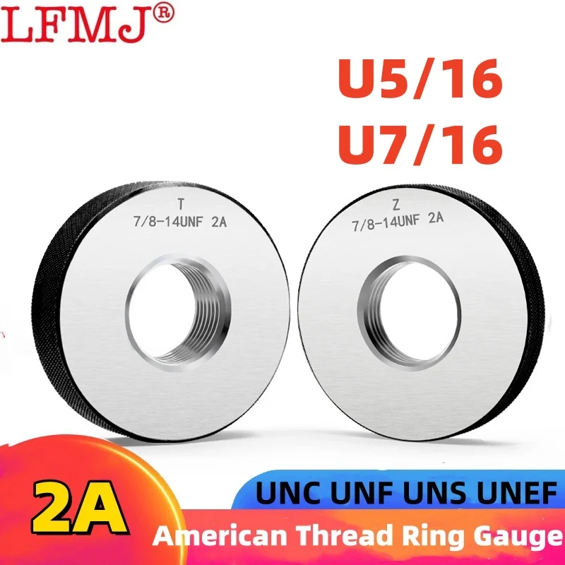 

1SET(1*GO+1*NOGO) 2A Accuracy American Standard Metric Fine Thread Ring Gauge UNC UNF UNS 5/16-18 5/16-20 7/16-14 Measure Tool