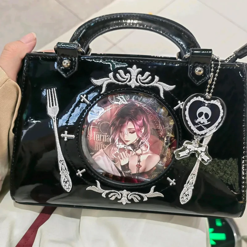 

Richme Y2K Women Handbags Gothic Skeleton Subculture Ita Bags Aesthetic Embroidered Tableware Crossbody Shoulder Bolso Mujer