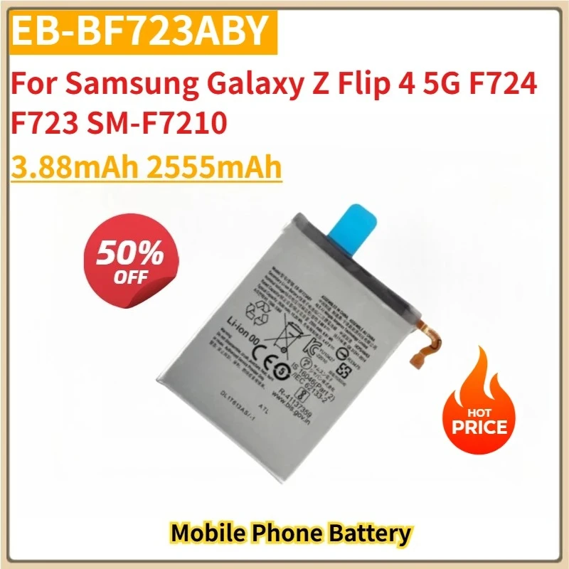 

New Replacement Mobile Phone Battery 3.88mAh 2555mAh EB-BF723ABY EB-BF724ABY For Samsung Galaxy Z Flip 4 5G F724 F723 SM-F7210