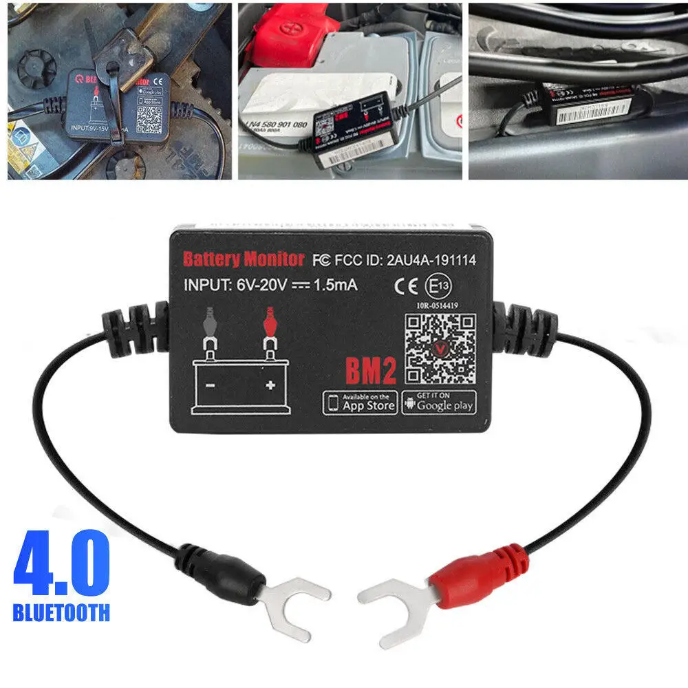 Car Battery Monitor via Bluetooth 4.0 Voltage Meter Tester LowVolt Alarm Automotiv Battery Analyzer Test For Android IOS Phone