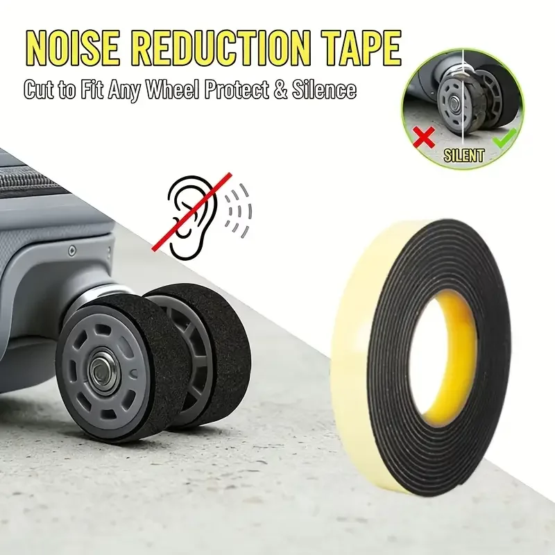Silent Tape for Luggage Wheels, Shock-Absorbing And Wear-Resistant Protective Sticker, Universal Wheel Noise-Reduction Ring