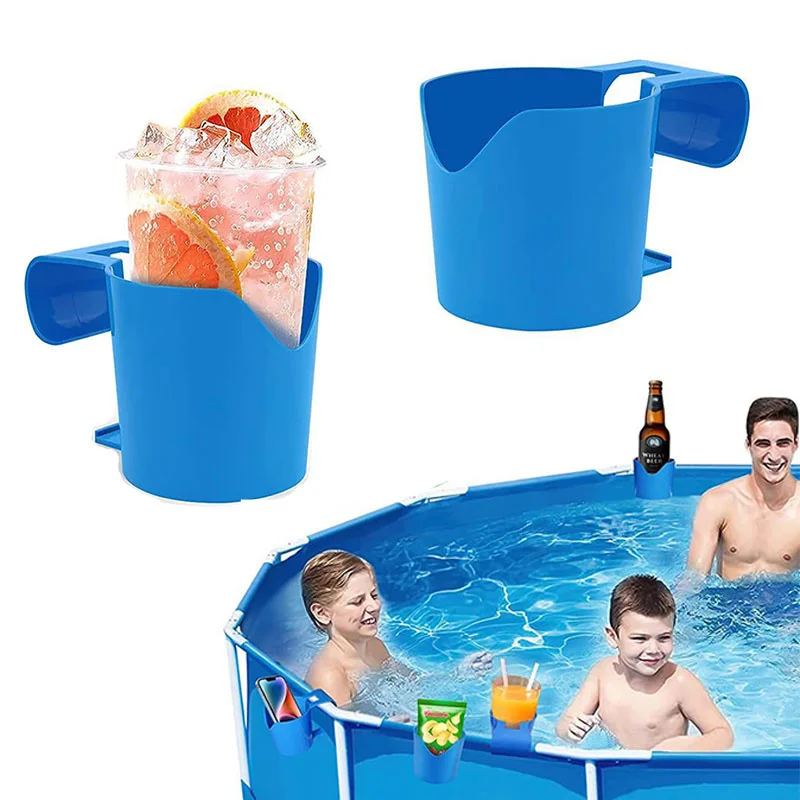 Poolside Cup Holder For Above Ground Pools, Swimming Pool Cup Holder For Drinks, No Spills Holder Clip