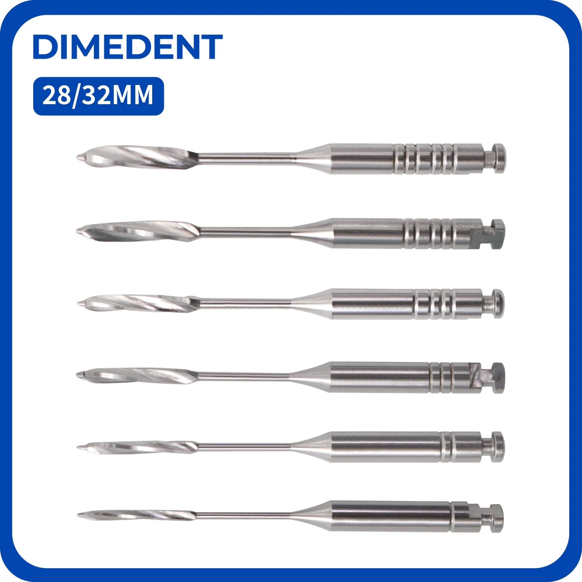 DIMEDENT #1-6 Peeso Reamers 32mm 28mm Stainless Steel Endodontic Rotary Files 6Pcs/Box Dental Peeso Drills Dentistry Instrument