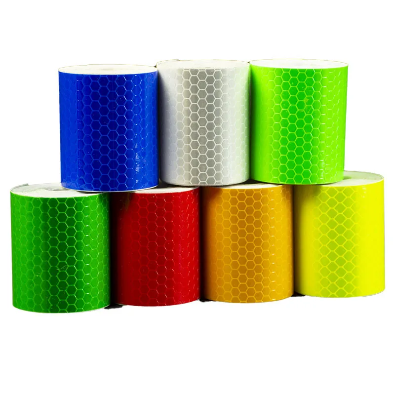 

White Back Glue Crystal Color Grid Bicycle Contour Warning Sticker Reflective Strip Tape 5cm * 3 Meters
