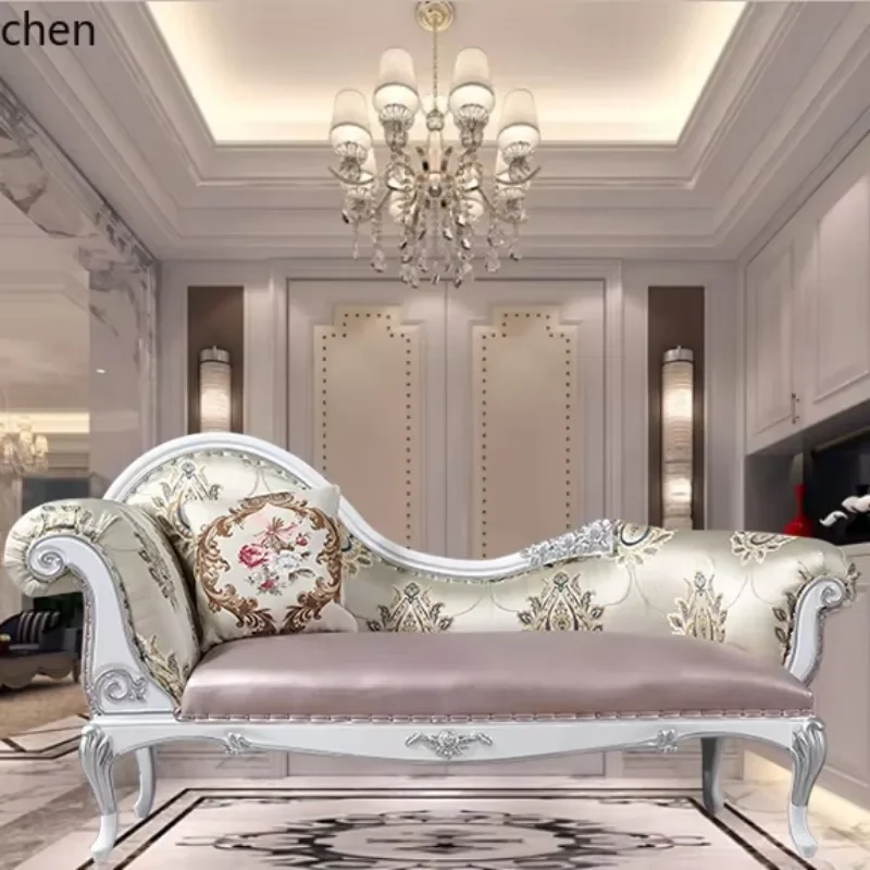 DSAconcubine couch beauty lounge chair solid wood leather art concubine chair bedroom neoclassical sofa chair