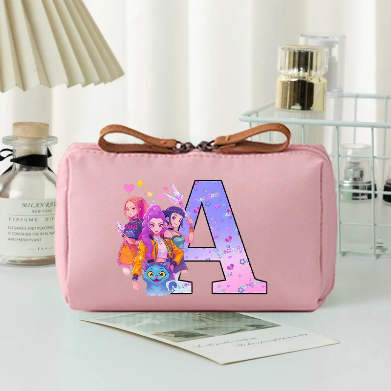 حقيبة مستحضرات التجميل KPop Demon Hunters للنساء حقيبة مكياج مطبوعة بحروف كرتونية أنيمي للطلاب حقائب غسيل محمولة أنيقة هدايا #4