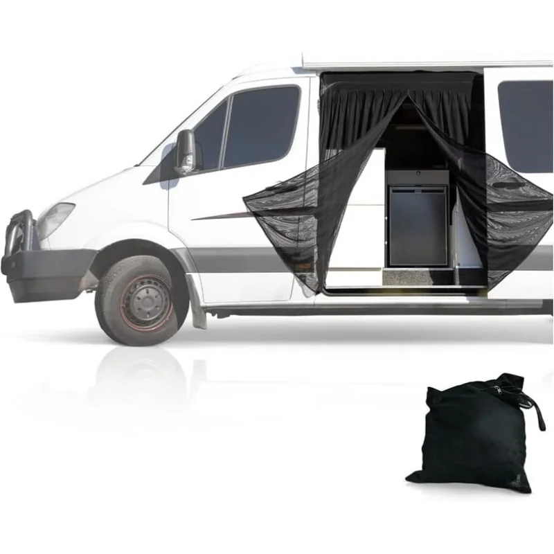 For Mercedes Sprinter Ford Transit High Roof RAM Promaster Side Door Flyscreen Mosquito Net With Center Magnetic Closure