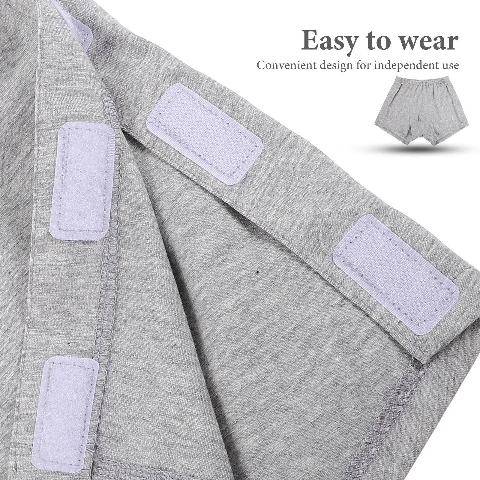 Men Washable Incontinence Underwear Easy Wear Post Surgery Care Pants for Bedridden Disabled Comfortable Cotton Elderly