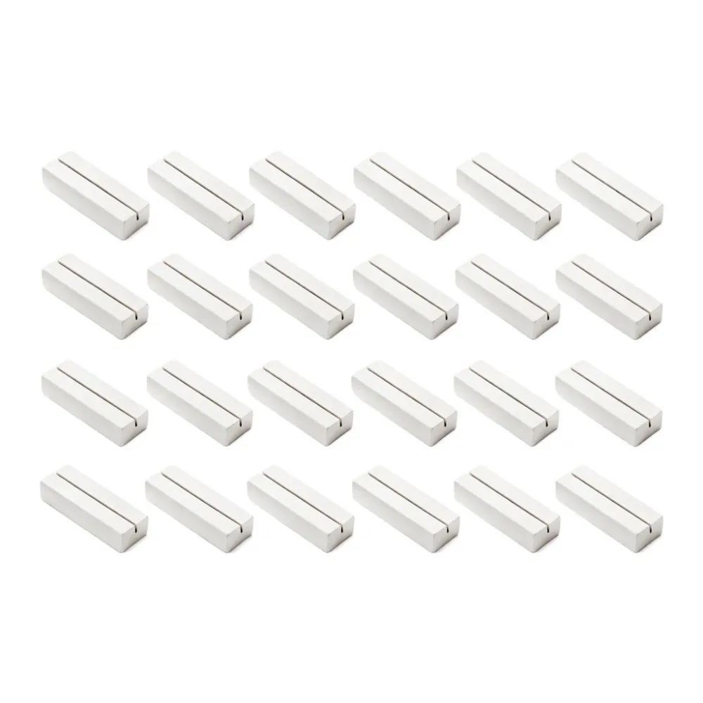 24pcs White Table Number Stand Rectangular Shape Natural Wood Wood Rectangular Stand Place Card Holders Cafe Table Setting