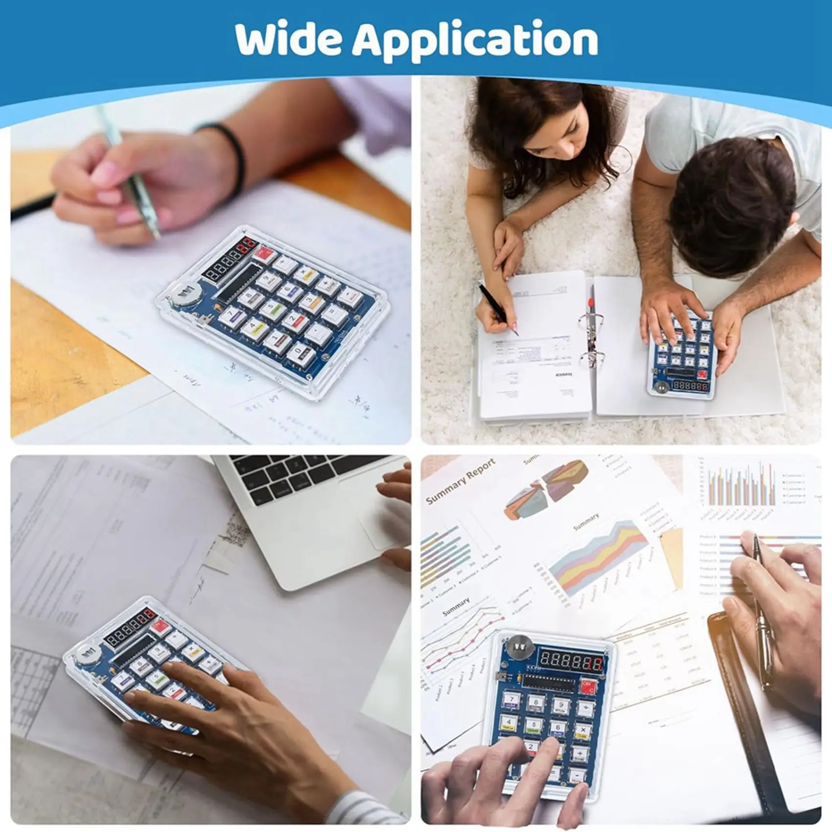 

Набор для сборки 6-разрядного DIY-калькулятора (2 шт.) с питанием от USB/батареек, настольный калькулятор, набор для проектов по электронике и пайке - B61B