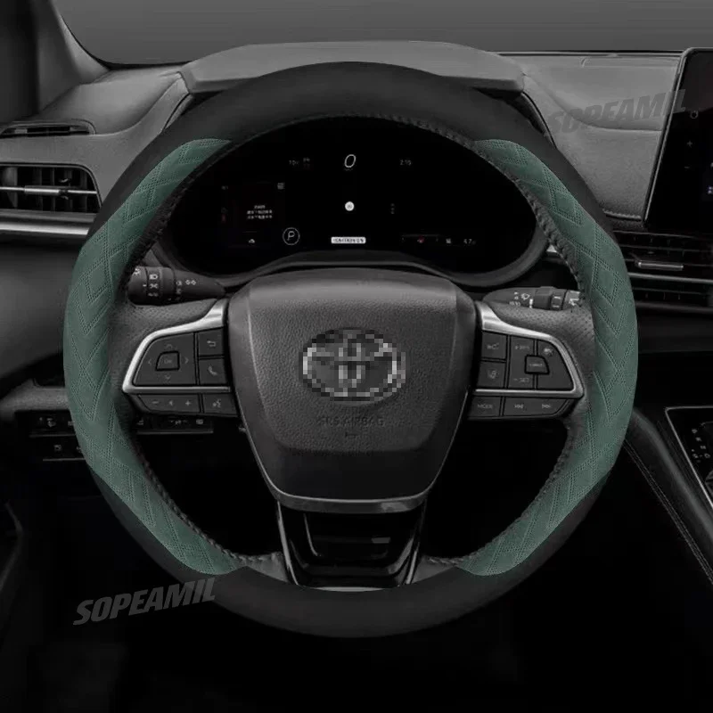 Car Chamois Steering Wheel Cover For Toyota Corlla Camry Yaris Auris C-HR RAV4 Land Cruiser Prius Harrier bz3 bz4 Accessories