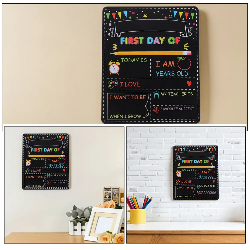2Pcs Student Blackboard Double Sided Reusable Chalkboard Sign First Day of School Board Back to School Supplies Kindergarten
