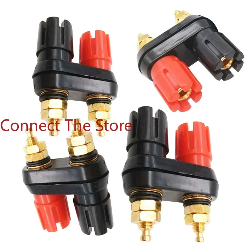 5PCS Double-row Connecting Post  Quincunx   Red And Black HighQualityGold-plated