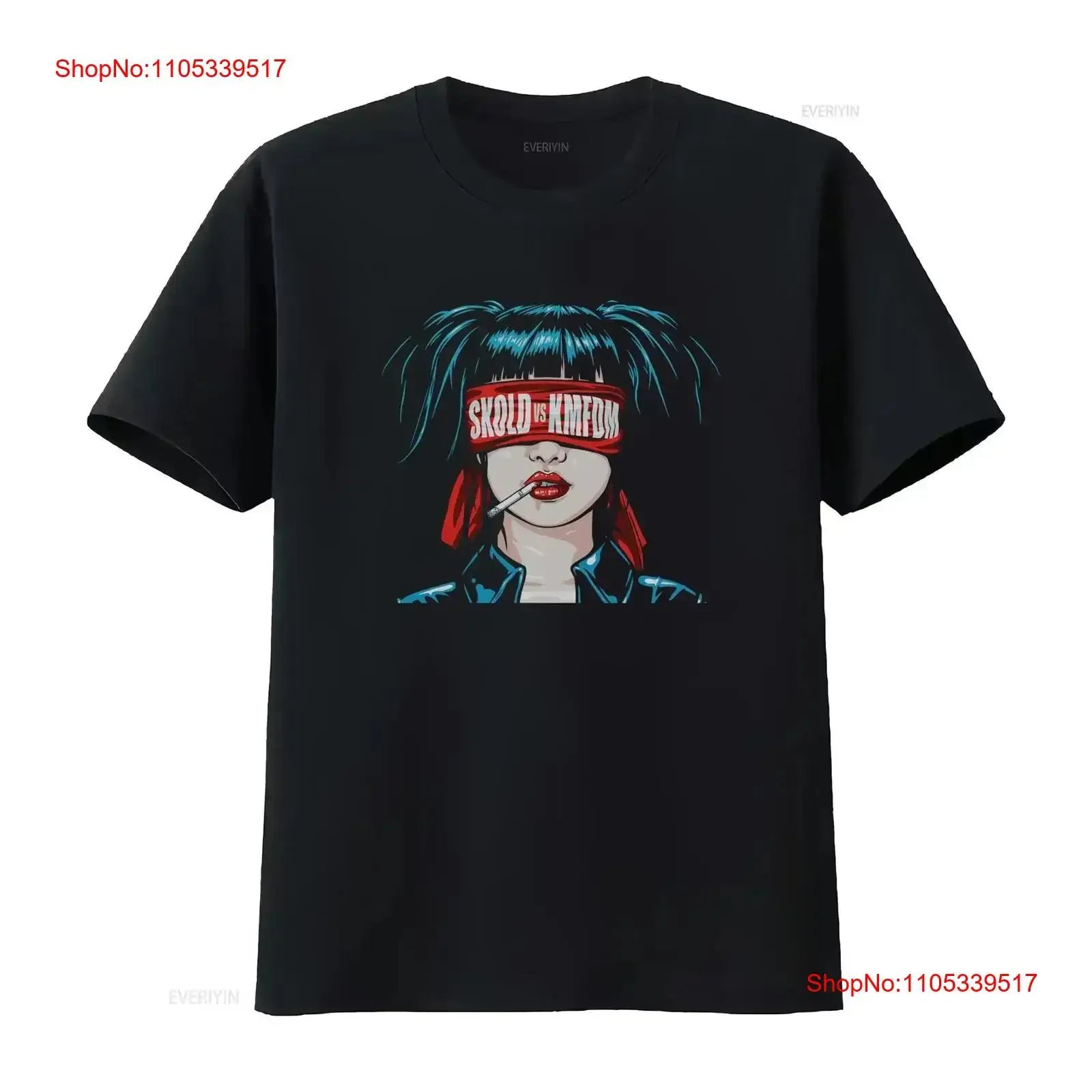 KMFDM Skold vs T Shirt Cotton Black Men Size S to 5XL NB1599 vintage Washed Versatile streetwear Casual Slightly vintage