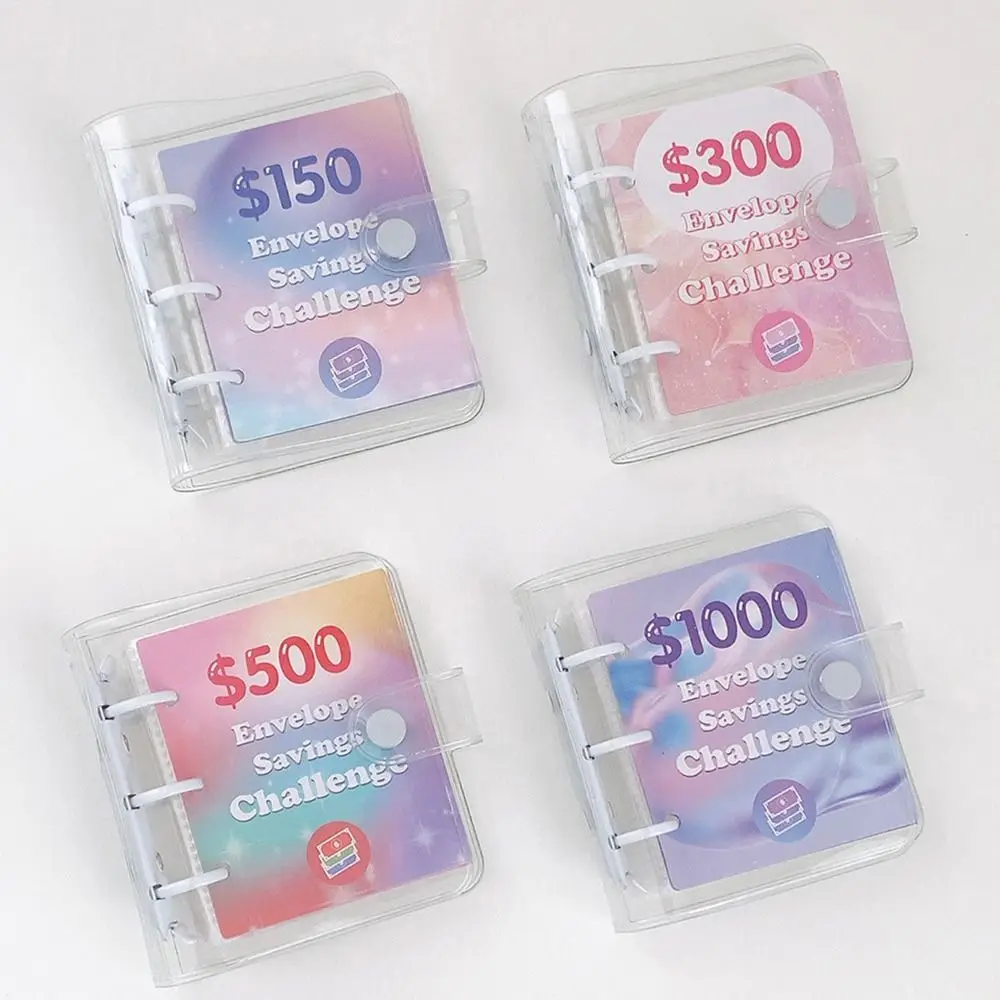 Mini Binder Savings Challenge Money Saving Loose-Leaf Book Reusable Budget Binder With Cash Envelopes Money Organizer