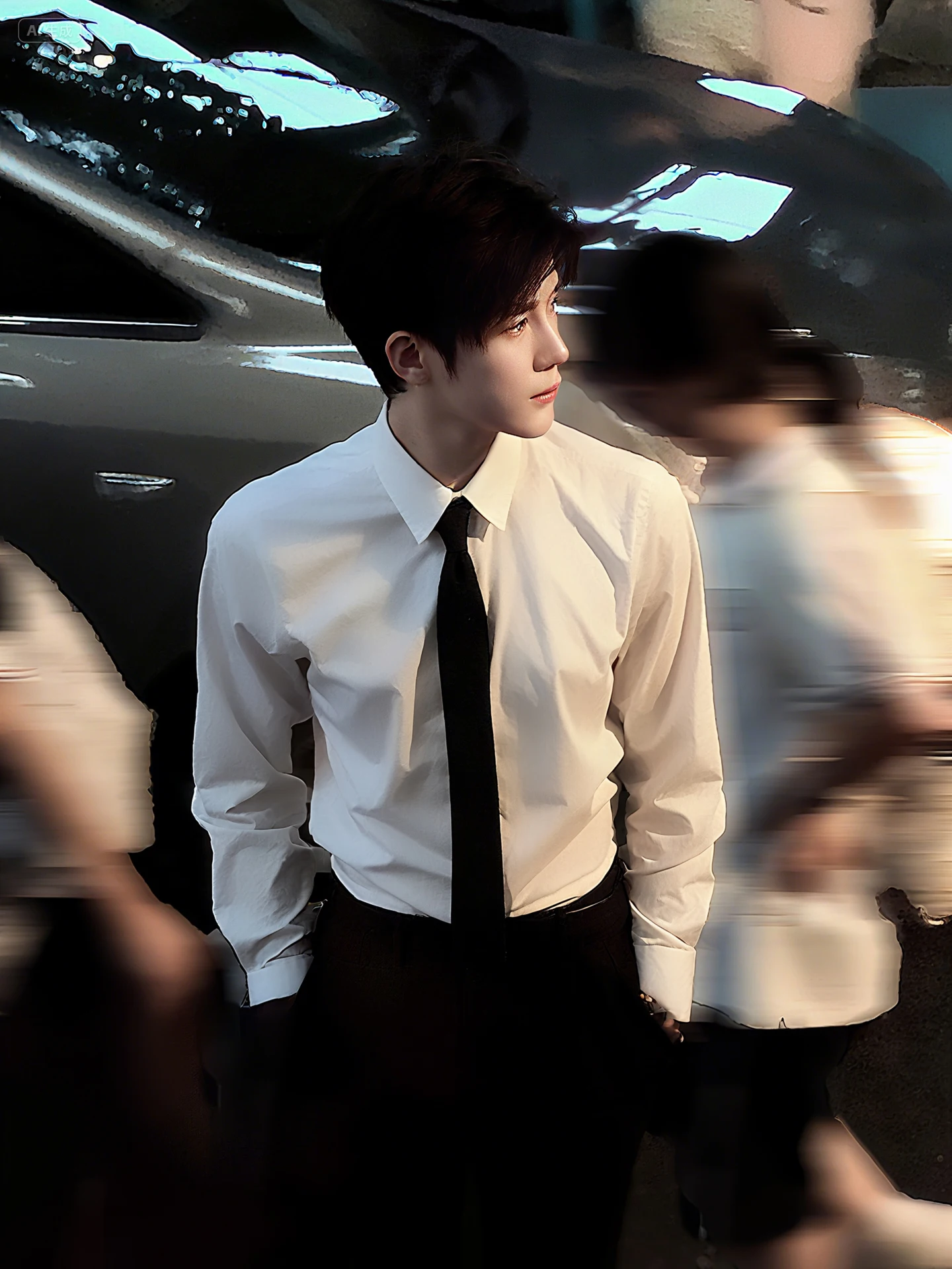 

Neapolitan White Long Sve irt Men's Autumn Commuter Sle Suit Inner Wear Slim Fit Polyester Fiber Non-deformable Coat