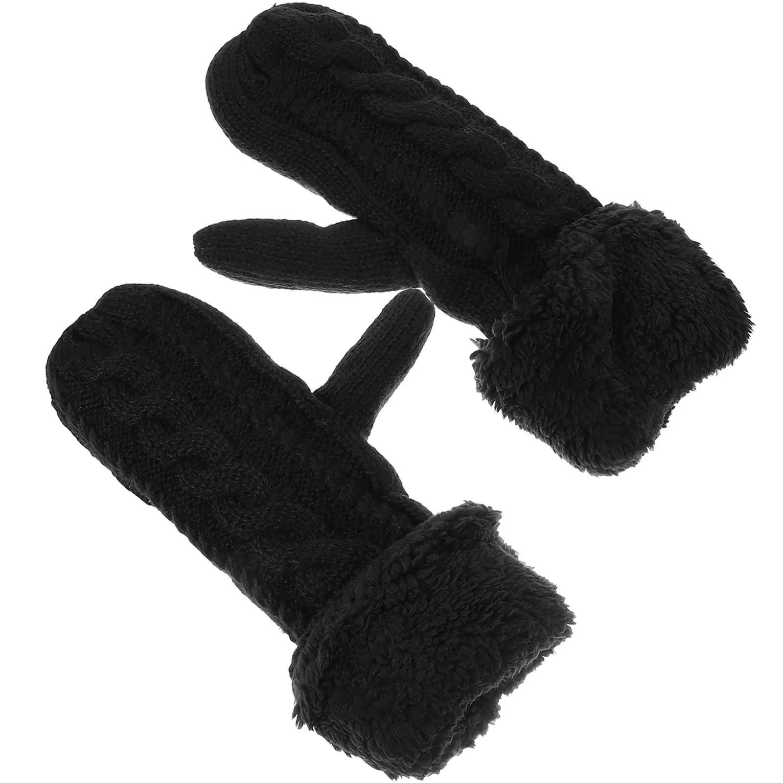 

1Pair Warm Lining Winter Gloves Soft Skin-Friendly Knit Fabric Flexible Long-Lasting Wear Ideal for Cold Weather Outdoor