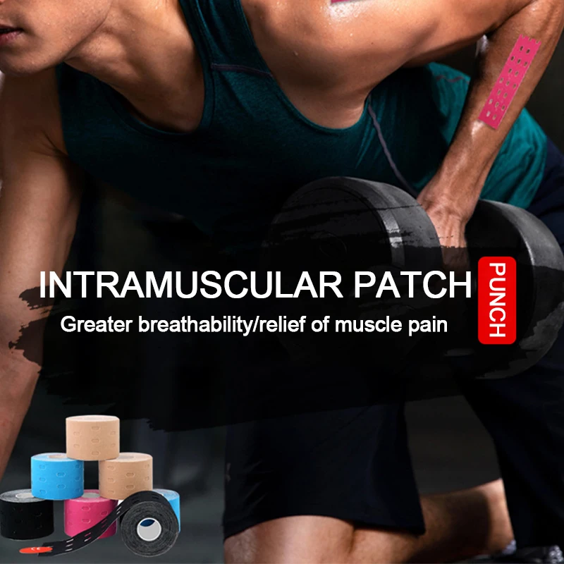 5cmx5m Exercise Patch Kinesiology Muscles Sports Adhesive Tape Gym Fitness Bandage Elastic Muscle Stickers Injury Support Pads