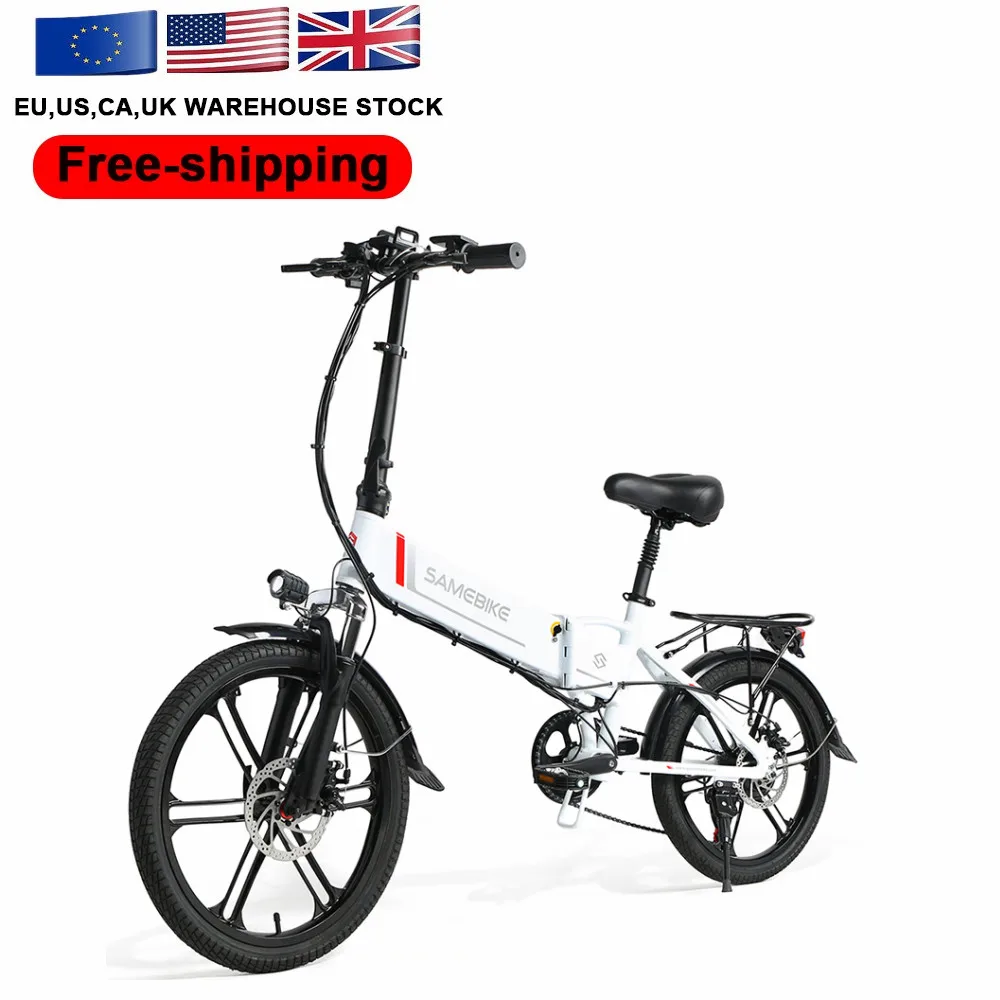 SAMEBIKE Opvouwbare Elektrische Fiets 350W Motor 48V10.4AH Reis- en woon-werkverkeer Elektrische fiets 20 Inch Banden Geïntegreerde wielnaaf E-bike Volwassenen