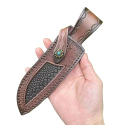 23.5cm Cowhide Fixed Knife Leather Sheath Universal Tea Knife Cover DIY Hunting Knife Holsters Scabbard Accessories Gift For Men