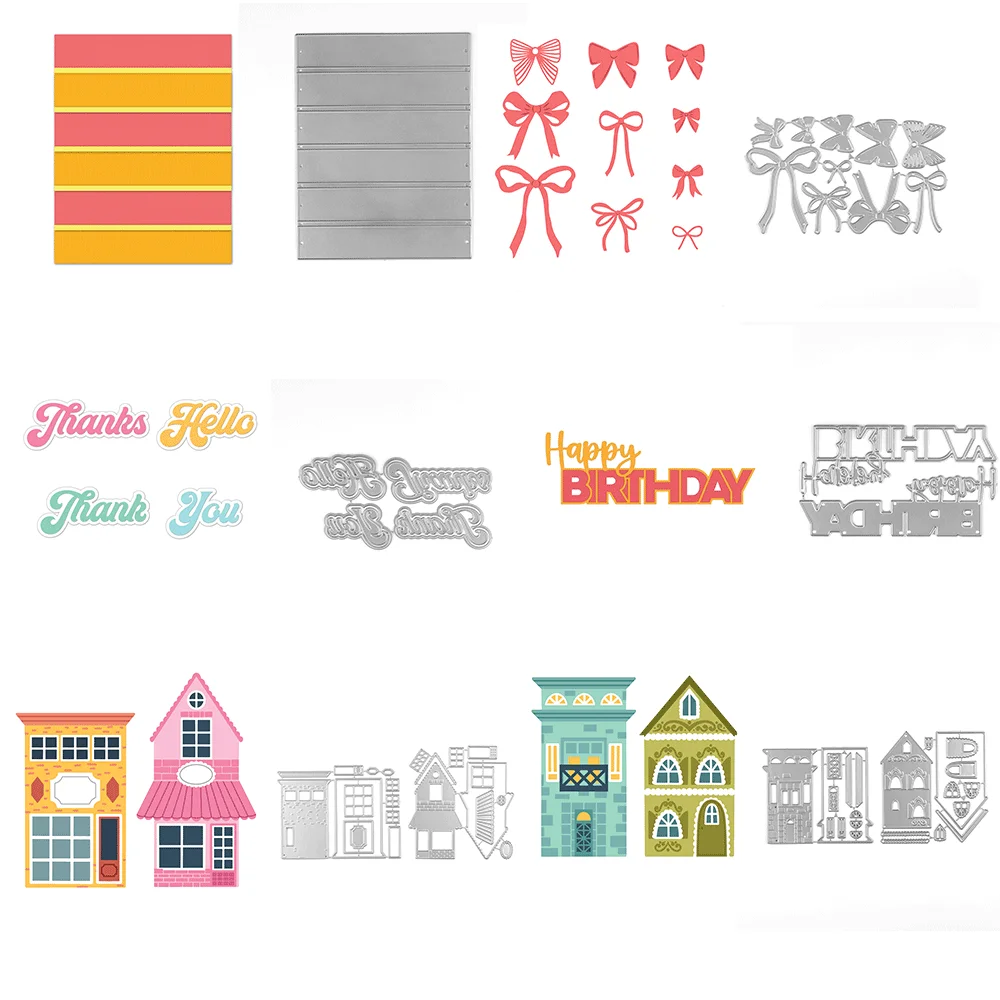 Multi-Form-Hintergrund, Metall-Stanzformen, Hausprägung, gestanzt, 2024, neu, für DIY-Kartenherstellung, Scrapbooking, Bastelbedarf