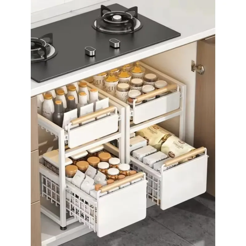 

Sink Under Pull Out Organizer Kitchen Sliding Drawer Storage Basket