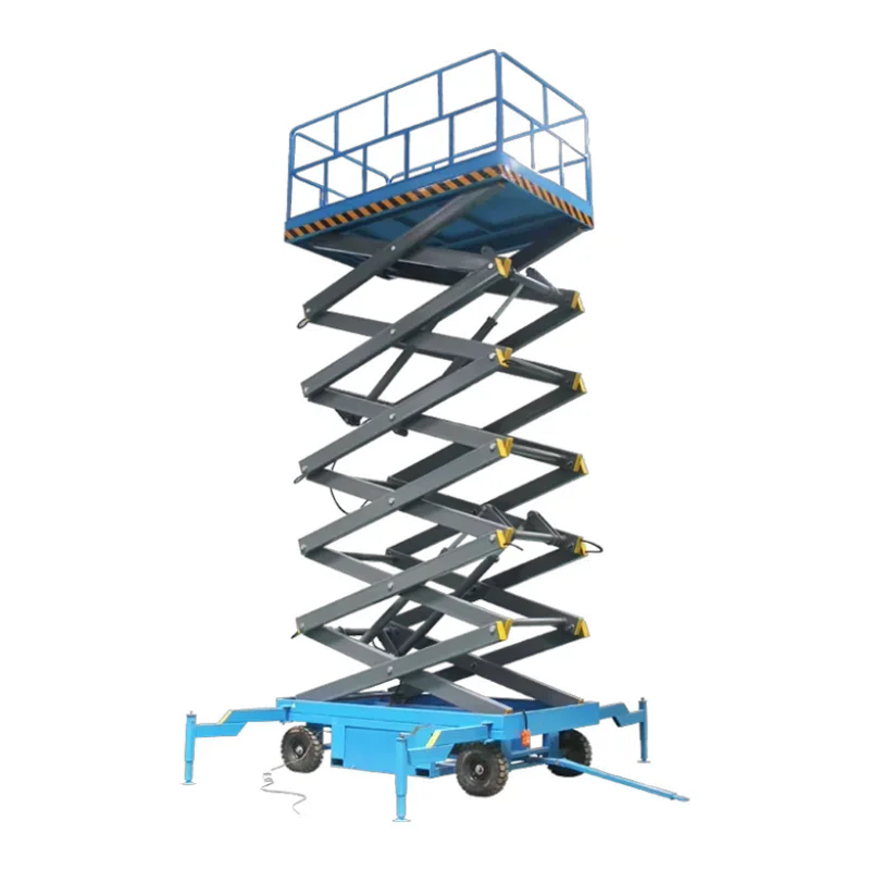 2024 Nuovo Magazzino 6M 8M 10M 12M 14M Piattaforma di Sollevamento Idraulica Tracked Scissor Lift Piattaforma di Sollevamento Elettrica Consegna Veloce