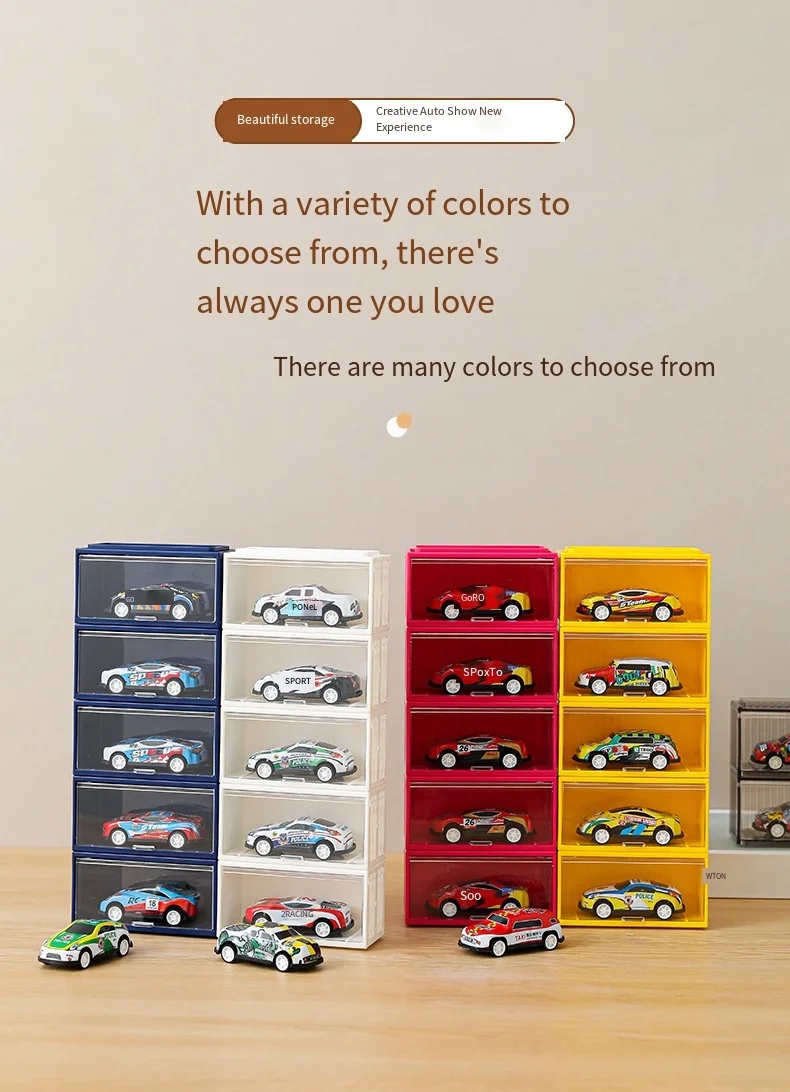 5 шт., витрина для модели автомобиля с дверцей, прозрачная разделенная стойка для хранения Hot Wheels Tomica, пылезащитный коллекционный органайзер