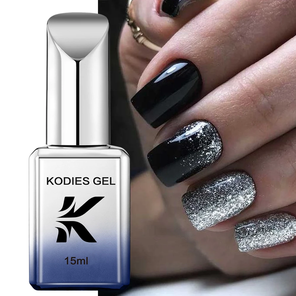 

KODIES GEL Platinum Gel Nail Polish 15ML Starry Silver Gold Glitter Manicure Soak Off Semi Permanent UV/LED Diamond Gel Varnish