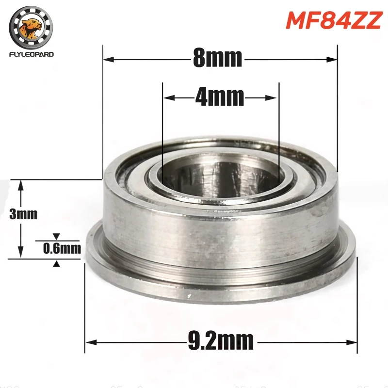 10pcs F693 F695 MF63 MF84 F605 F625 F686 F6802 ZZ Flanged Bearings Bore 2mm 3mm 4mm 5mm 6mm 7mm 8mm 9mm Ball Bearing With Flange