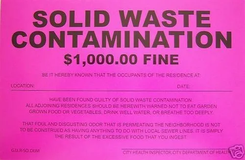 Funny Prank Sign - Solid Waste Contamination - Humiliating Gag Joke Sign --Tin Sign