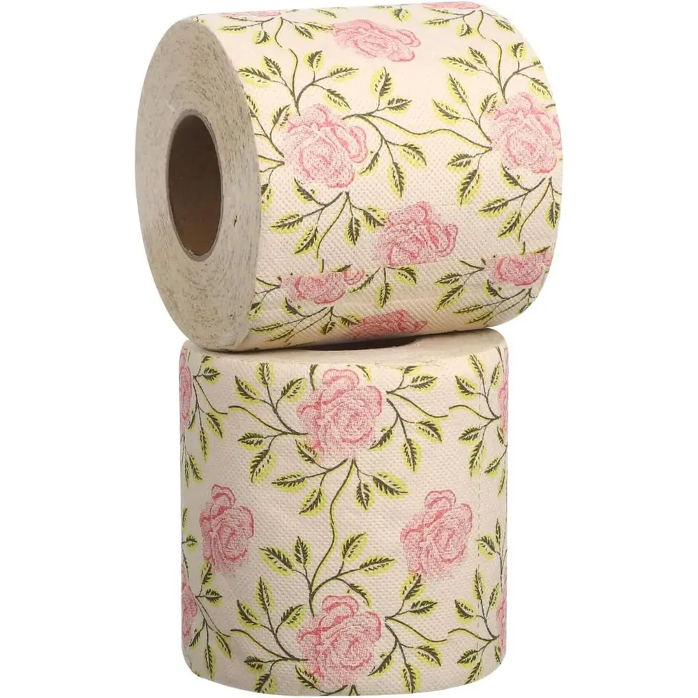 

2 Packs Premium Toilet Paper Rolls, Decorative Rose-Themed Tissue Napkins for Daily Use, Suitable for Home, Office, and Travel